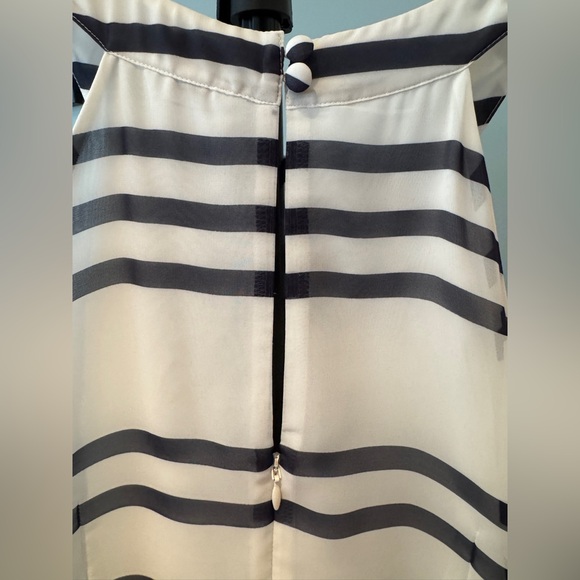 Ann Taylor  Halter Navy and White Striped lined  Maxi Dress size 10 - Picture 6 of 8